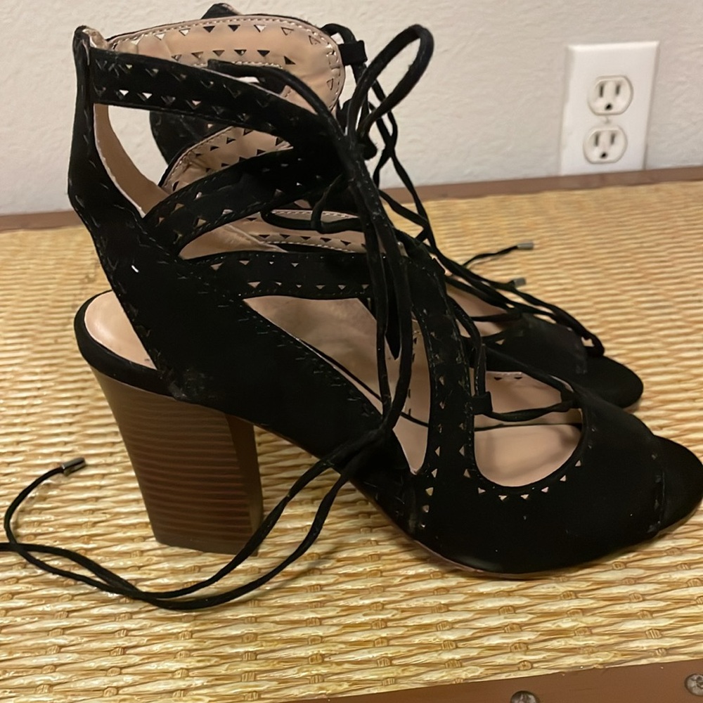 Black Kaari Blue lace up heels - Picture 2 of 2